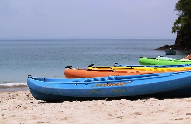 Kayaks at a beach of Costa Rica Kayaks at a beach of Costa Rica