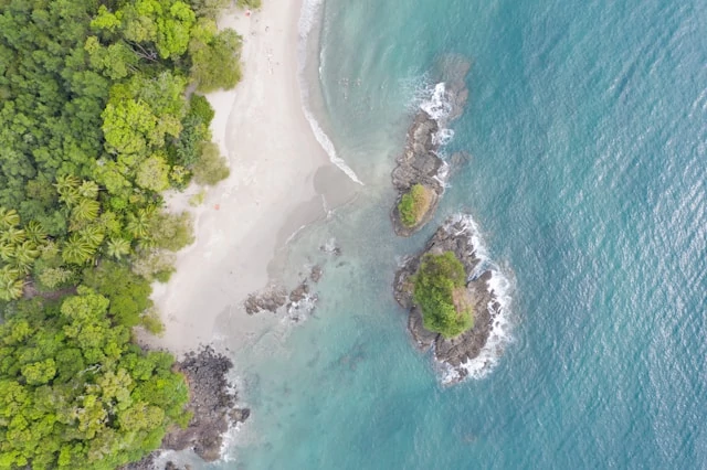 Aerial view of Manuel Antonio beach Aerial view of Manuel Antonio beach