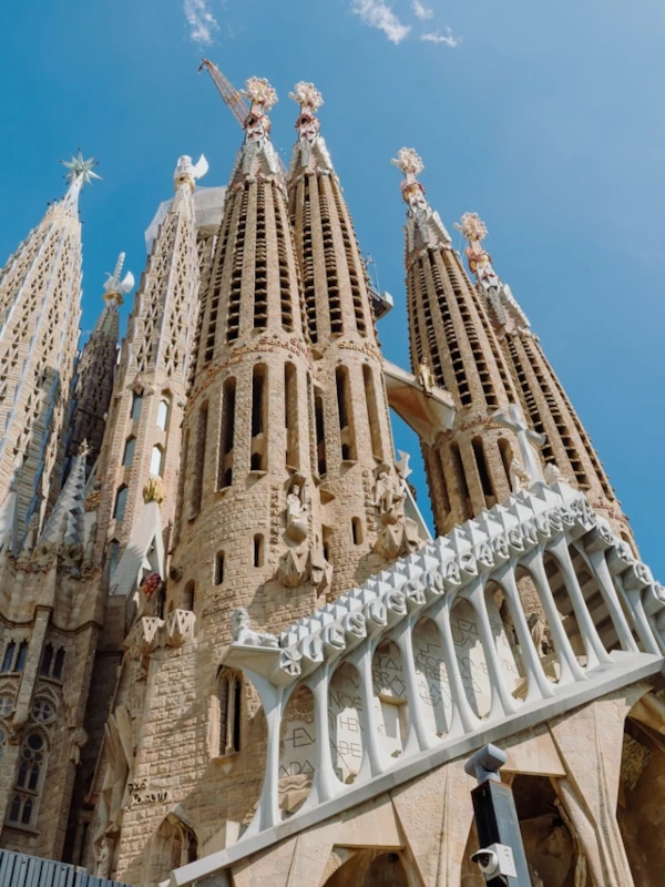 The Sagrada Família of Barcelona from below