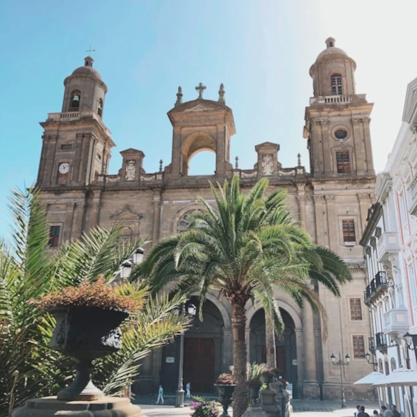The Catedral de Santa Ana in the historic quarter of Vegueta on a very sunny day
