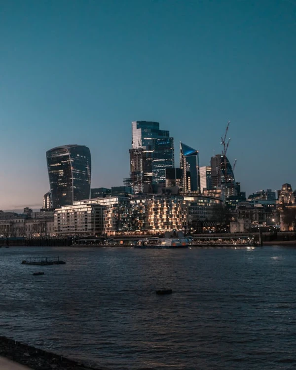 View of The City of London during the night